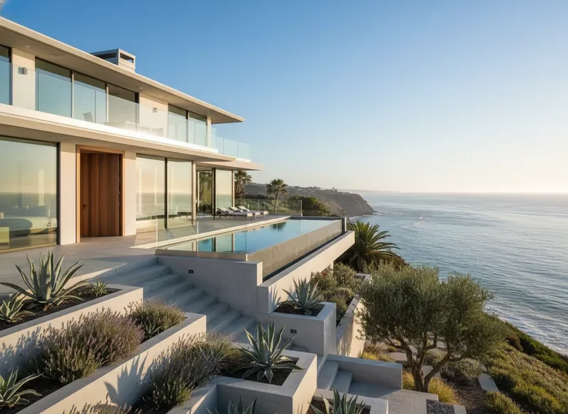 Luxury coastal exterior — aspirational California property