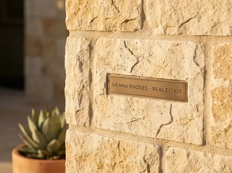 Stone texture detail of a luxury California property